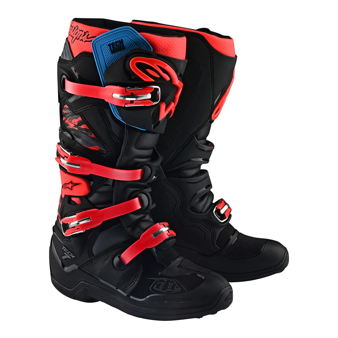 ALPINESTARS TECH 7 MX BOOT SOLID BLACK  ROCKET RED %282%29